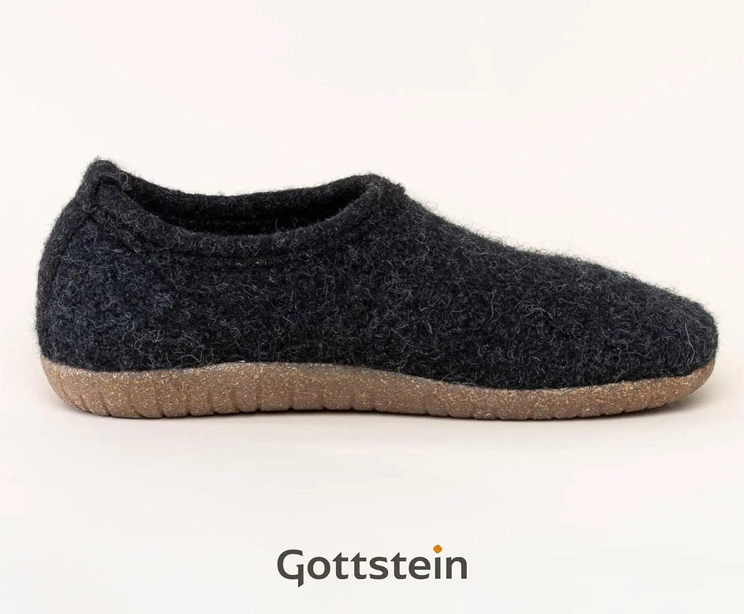 Войлочные тапочки Gottstein Alpine Midcut RU - закрытые и легкие, для женщин и мужчин, изготовлены из чистой натуральной шерсти с нескользящей пробковой резиновой подошвой, Black (Coal) — фото 4