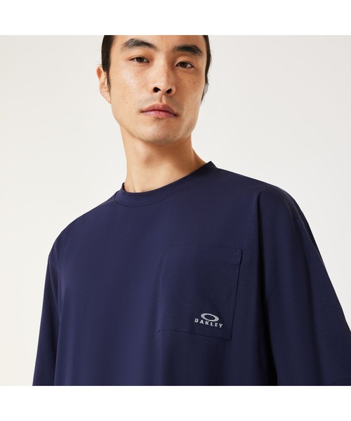 

Футболка спортивная, тренировочная, влагоотводящая, быстросохнущая, из хлопка, бренд Oakley, цвет темно-синий