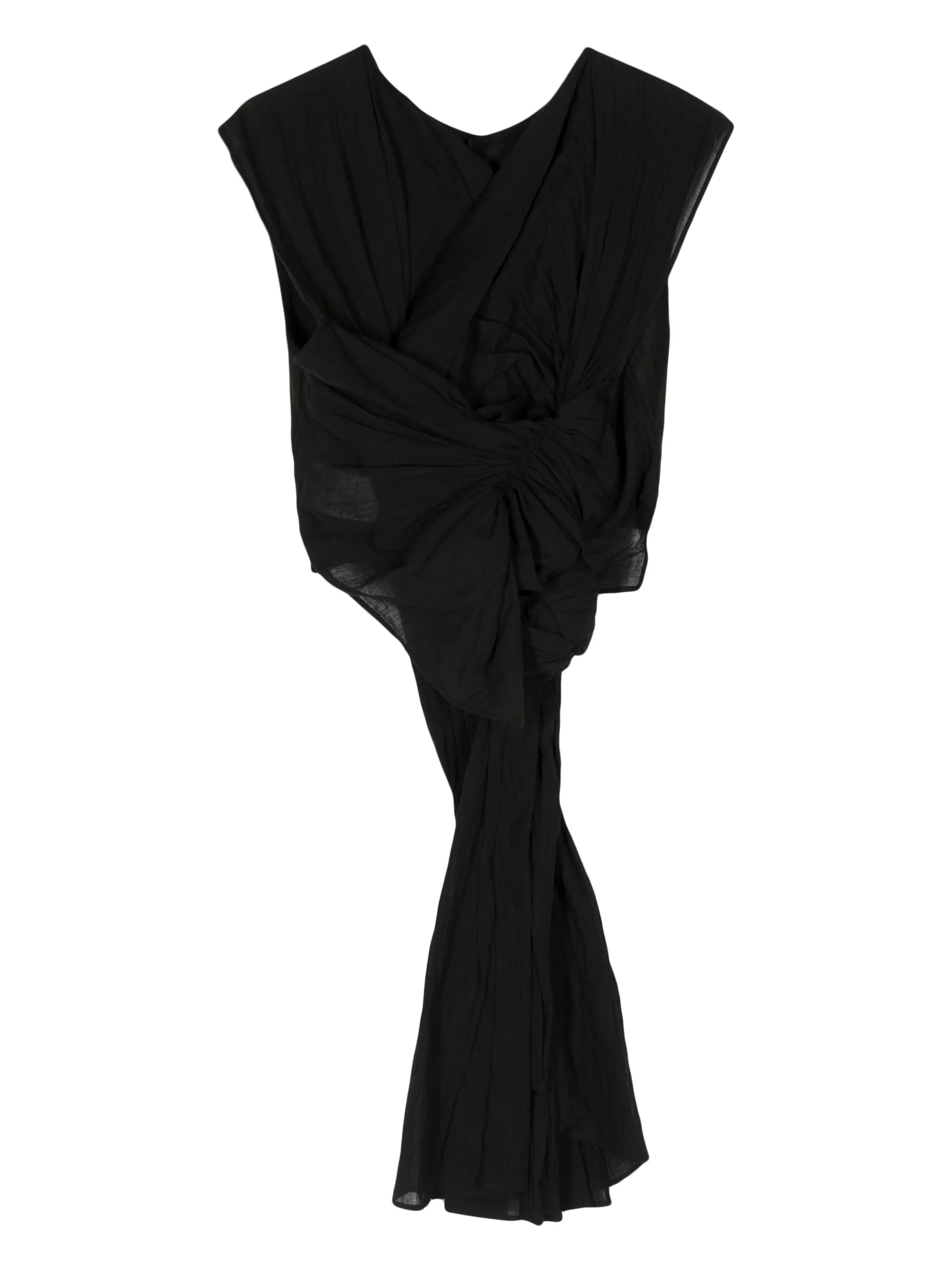Топ с перекрученной деталью Yohji Yamamoto, черный — фото 2