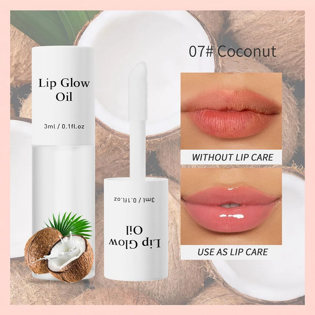 Масло для губ Lip Oil с ароматом кокоса Tiejdhr 3 мл — фото 3