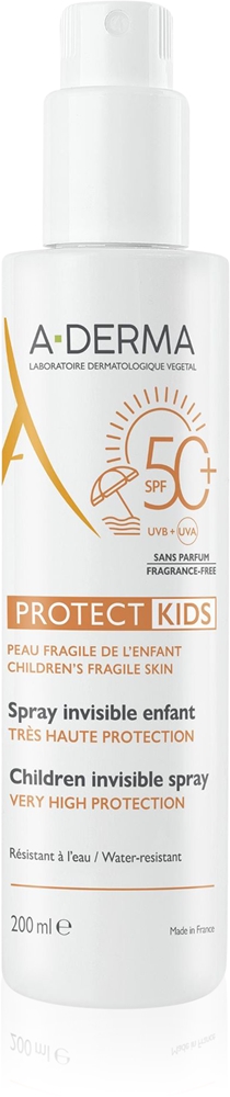 

Protect kids детский невидимый спрей солнцезащитный лосьон, spf 50+ для детей A-Derma, 200 мл