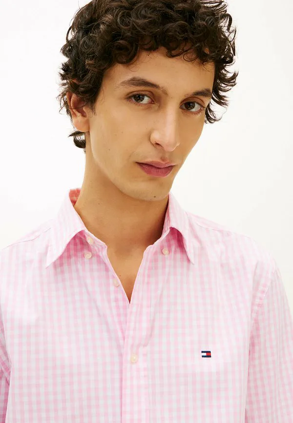 Рубашка из поплина в клетку, стандартного кроя, классического кроя. Tommy Hilfiger, Classic Pink Check — фото 4