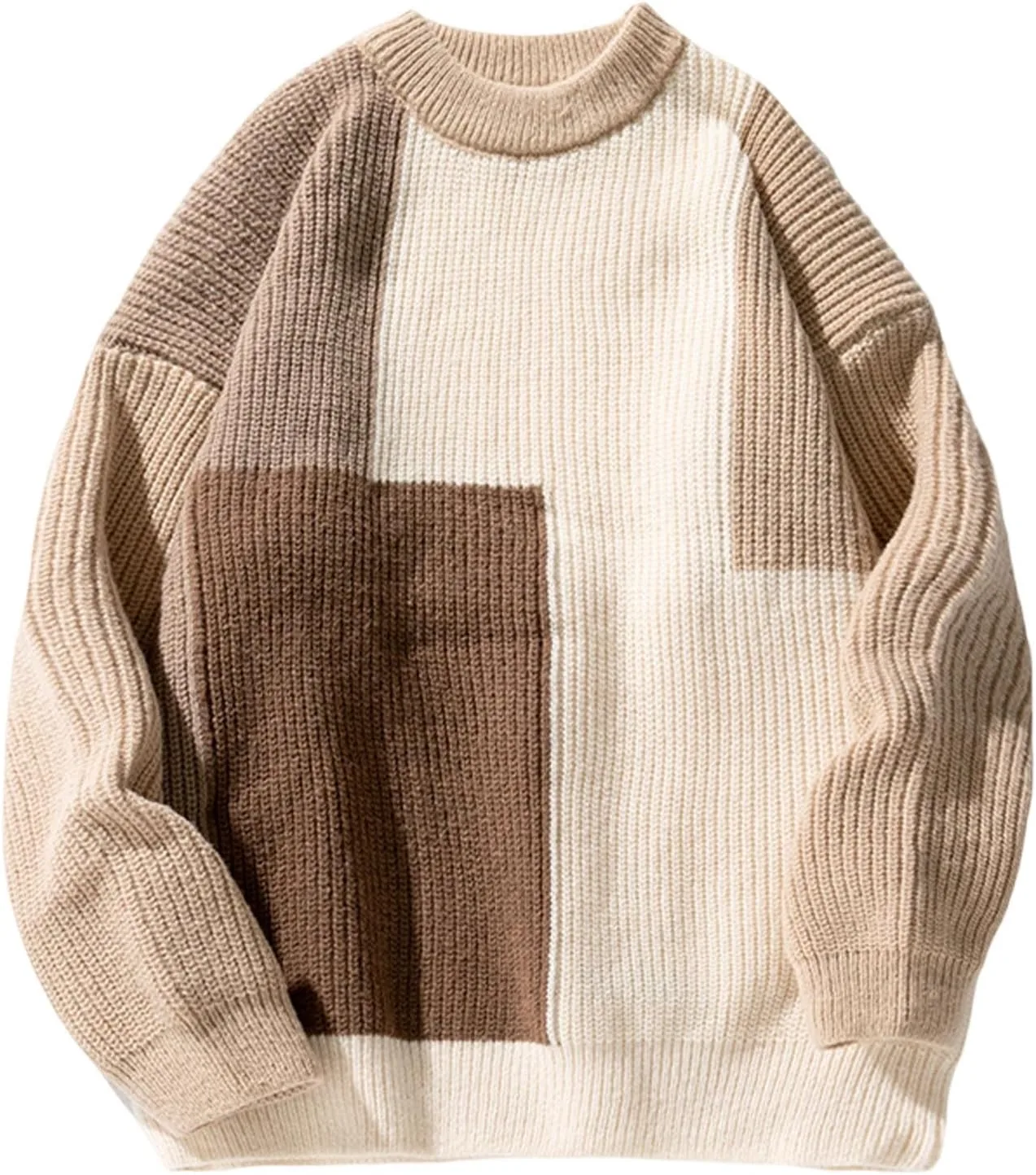 

Мужской свитер с длинными рукавами и косой вязкой AQAYL