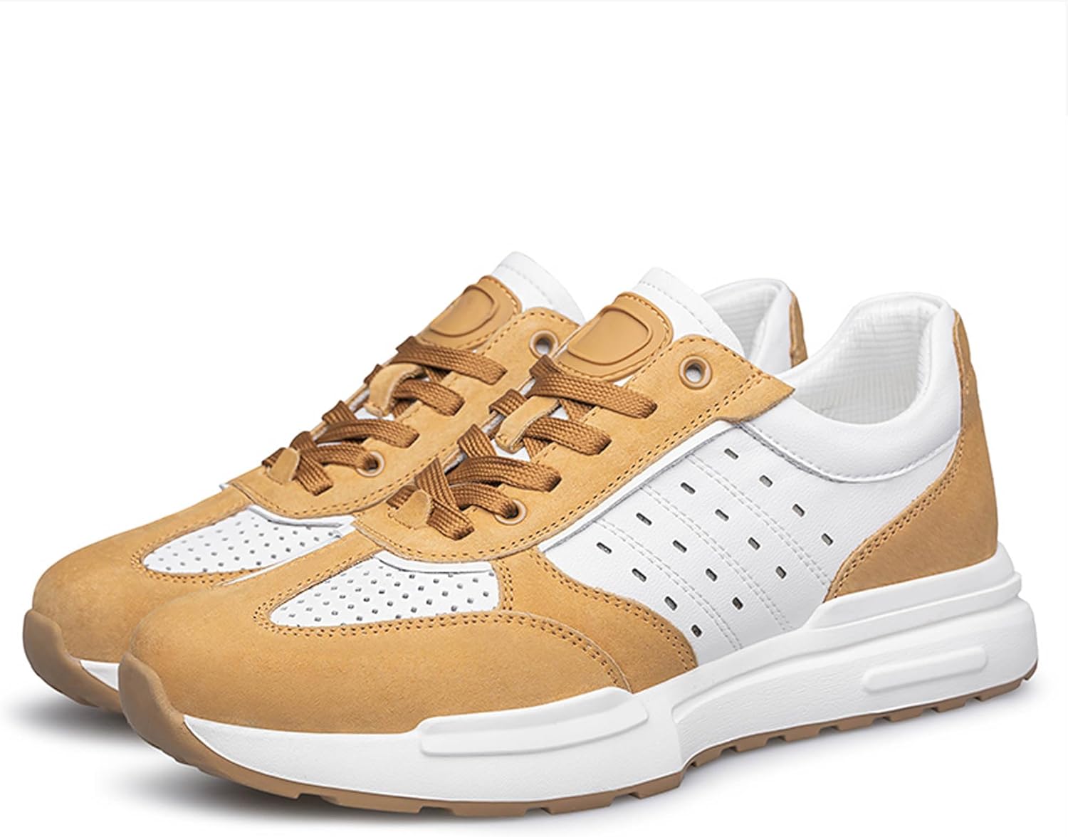 

Мужские модные повседневные кроссовки с шнуровкой, маленьким округлым носком и легким весом Dzbajrqm, оранжевый