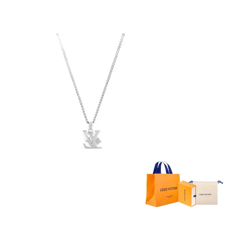 

LOUIS VUITTON Колье с логотипом бренда из нержавеющей стали, серебристый, для мужчин