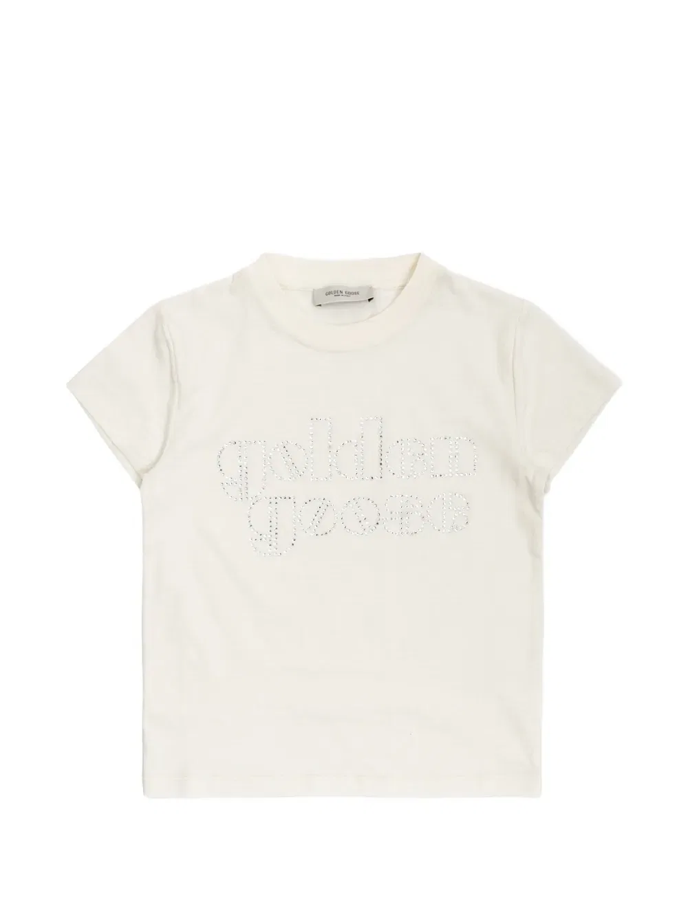 Футболка с логотипом, украшенным стразами Golden Goose Kids, нейтральный