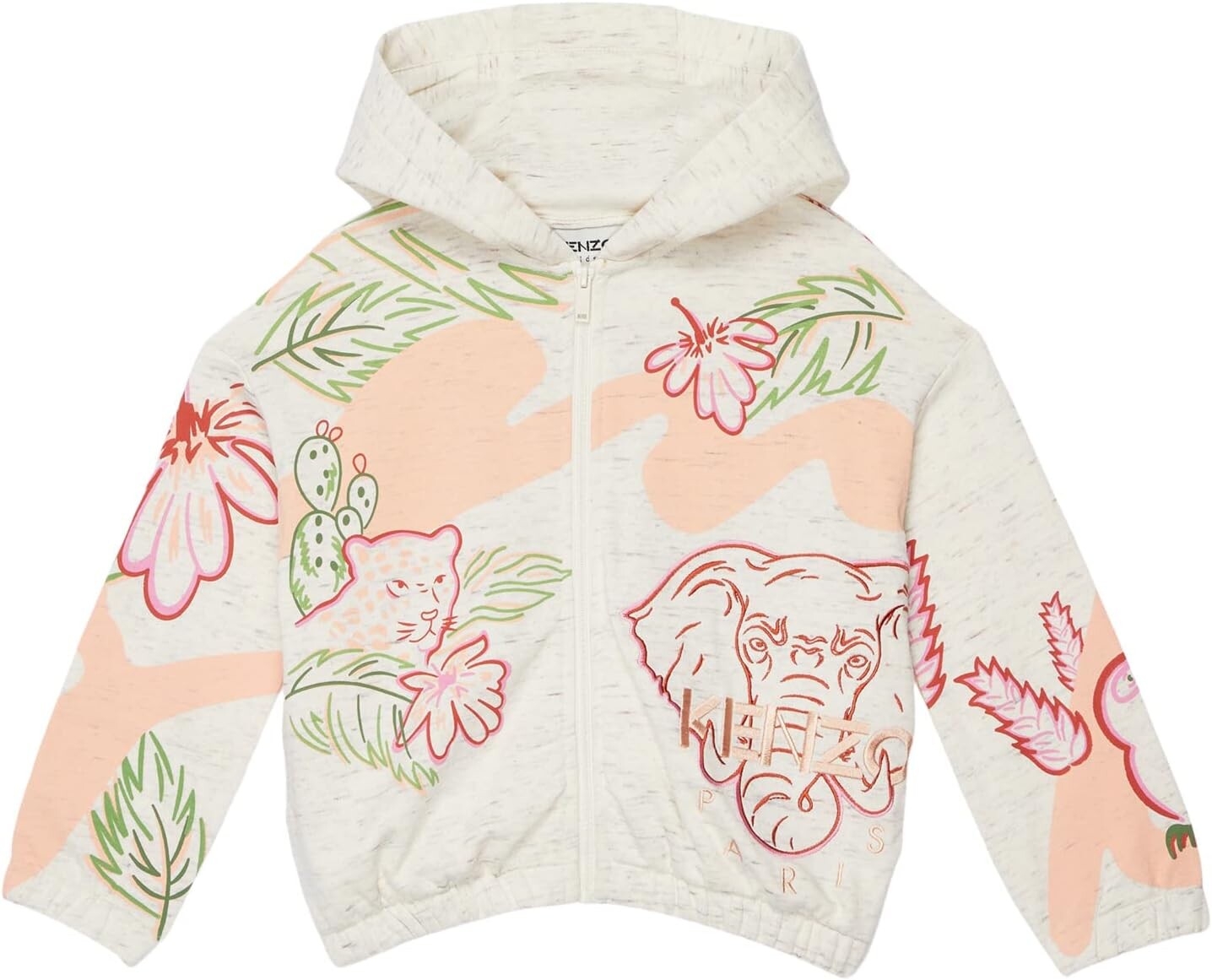 

Худи Kenzo Printed Zip-Up Hoodie, цвет Off-White