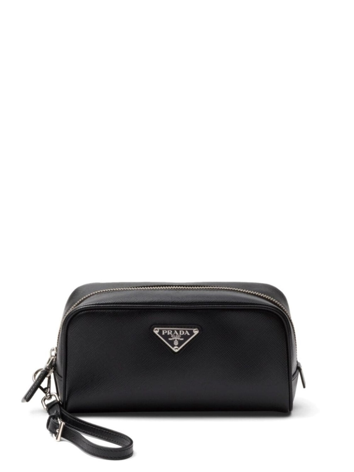 

Prada клатч из сафьяновой кожи с логотипом, черный