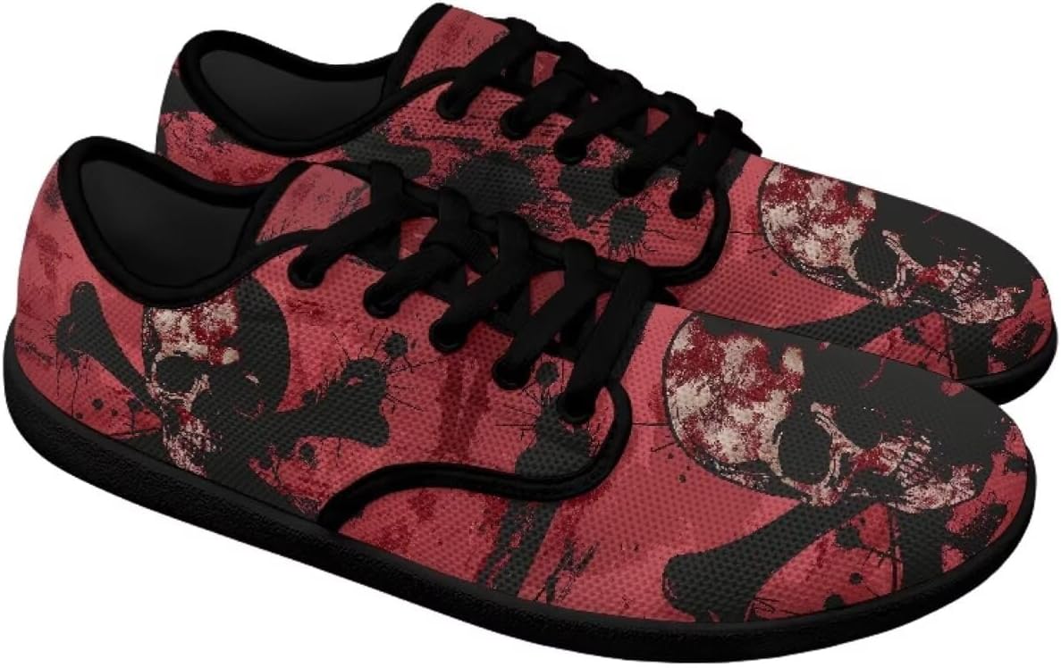 

Мужские кроссовки для ходьбы с широкой пяткой и пальцами, нулевая разница в подошве, минималистичные повседневные, дышащие сетчатые, без шнурков Pointodoor, Skull