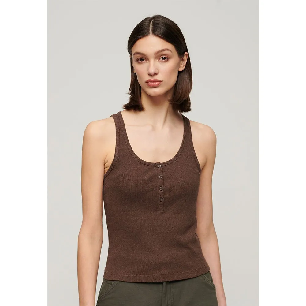 

Футболка Superdry Essential Button Down, коричневый