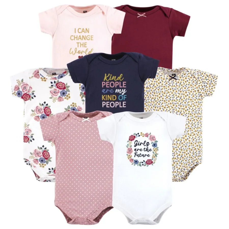 Хлопковые боди, набор из 7 штук Hudson Baby, Girls World