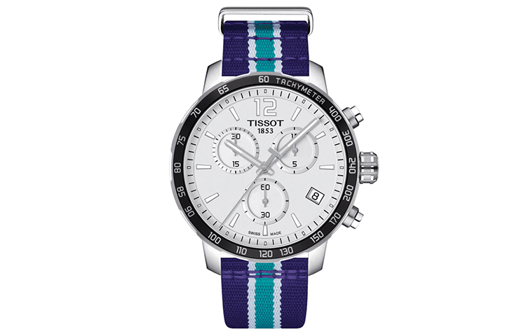 

Часы мужские кварцевые механизм коллекция time jog 42mm белый циферблат корпус из нержавеющей стали нейлоновый ремешок TISSOT, фиолетовый Strap