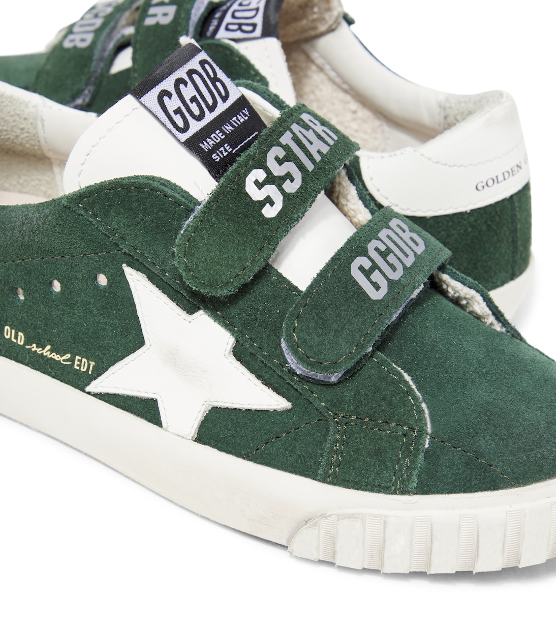 Старые добрые замшевые кроссовки Golden Goose Kids, Dark Green /White — фото 4