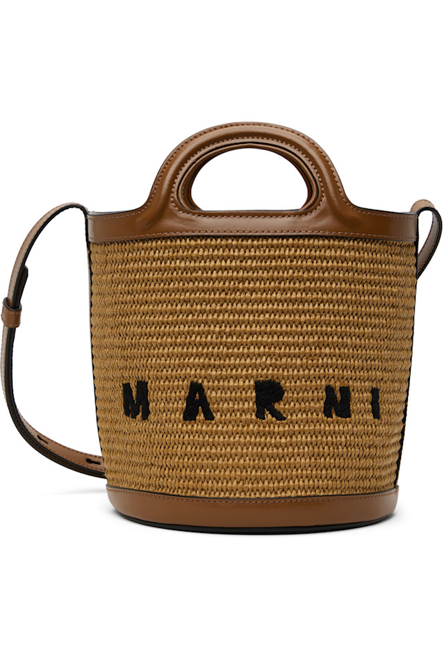 

Сумка-ведерко Tropicalia small Marni, цвет raw sienna