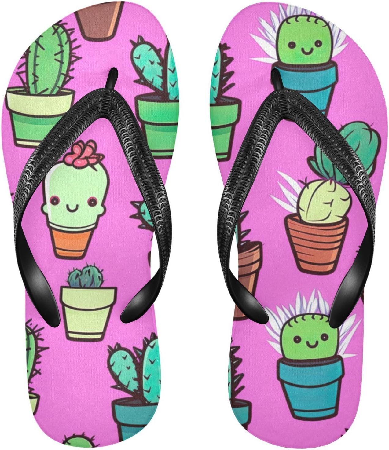 

Пляжные летние сандалии Purple Pink Cactus для женщин и мужчин, шлепанцы для душа Kfbe