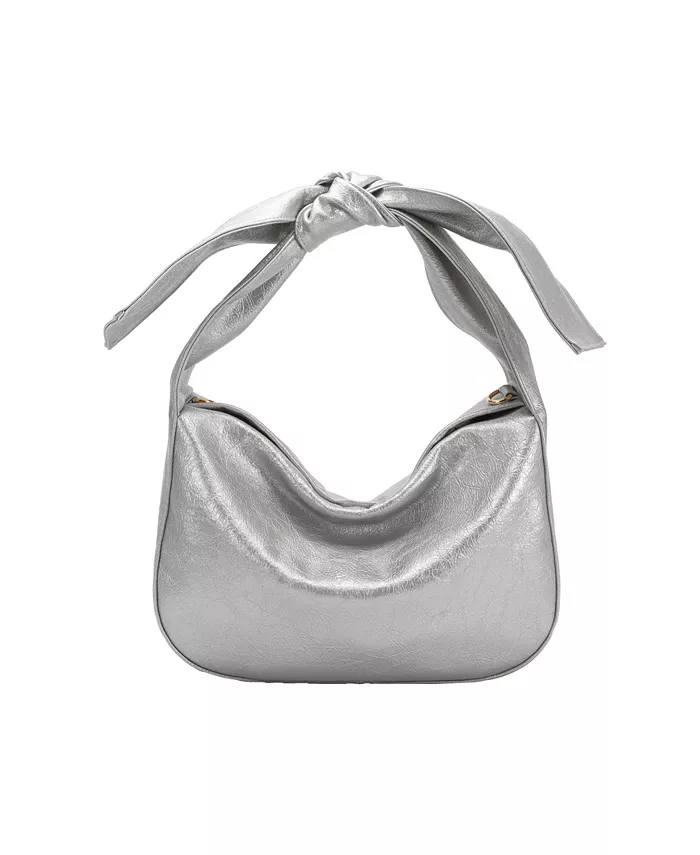 

Сумка кросс-боди Marni Crinkle Bow Small Melie Bianco, серебряный