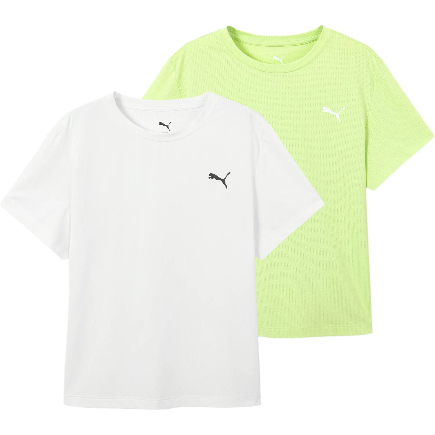 Футболки быстросохнущие 2 шт детские PUMA, белый зеленый