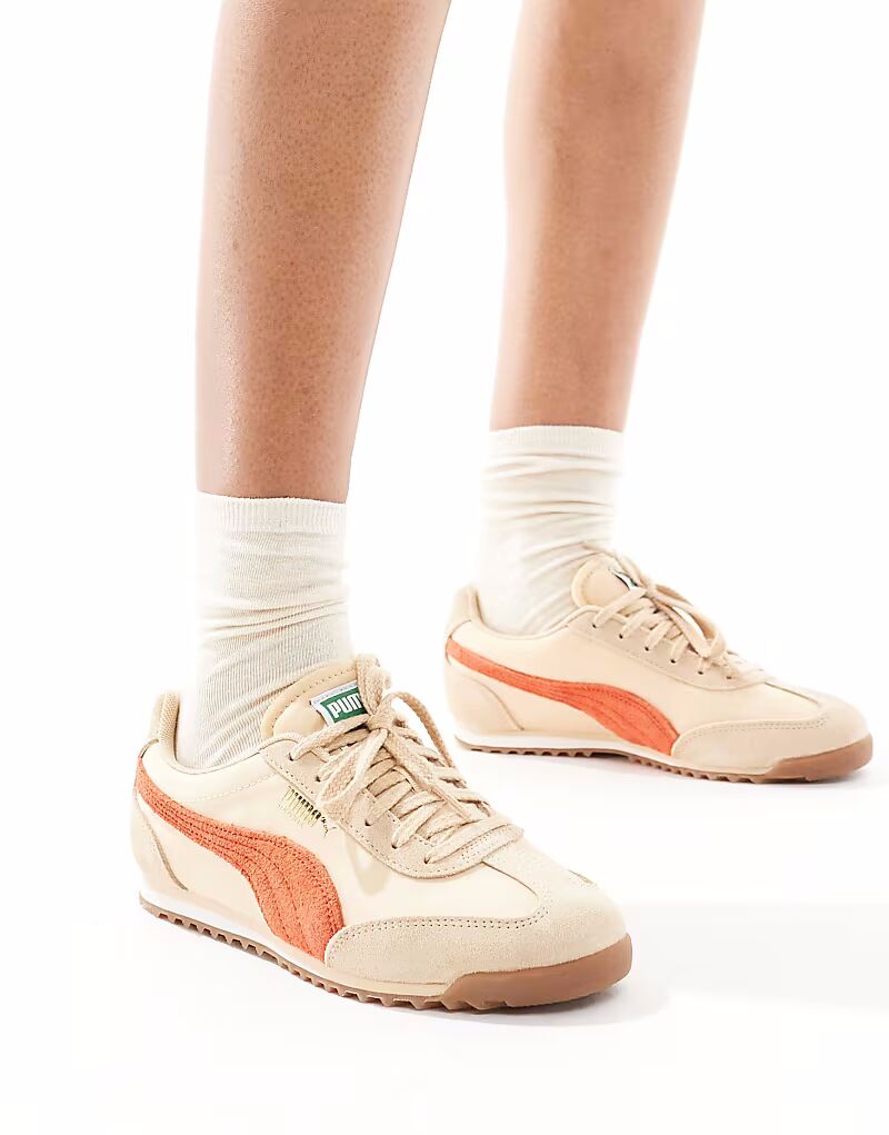 Кроссовки Puma Arizona бежевого и красного цвета