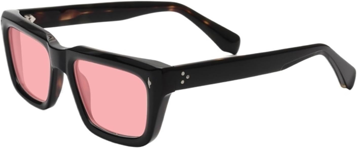 

Винтажные поляризованные ацетатные солнцезащитные очки для мужчин, ретро-дизайнерские солнцезащитные очки UV400, утолщенные солнцезащитные очки для женщин, ручная работа, роскошные очки QOGANS, Tortoiseshell Pink