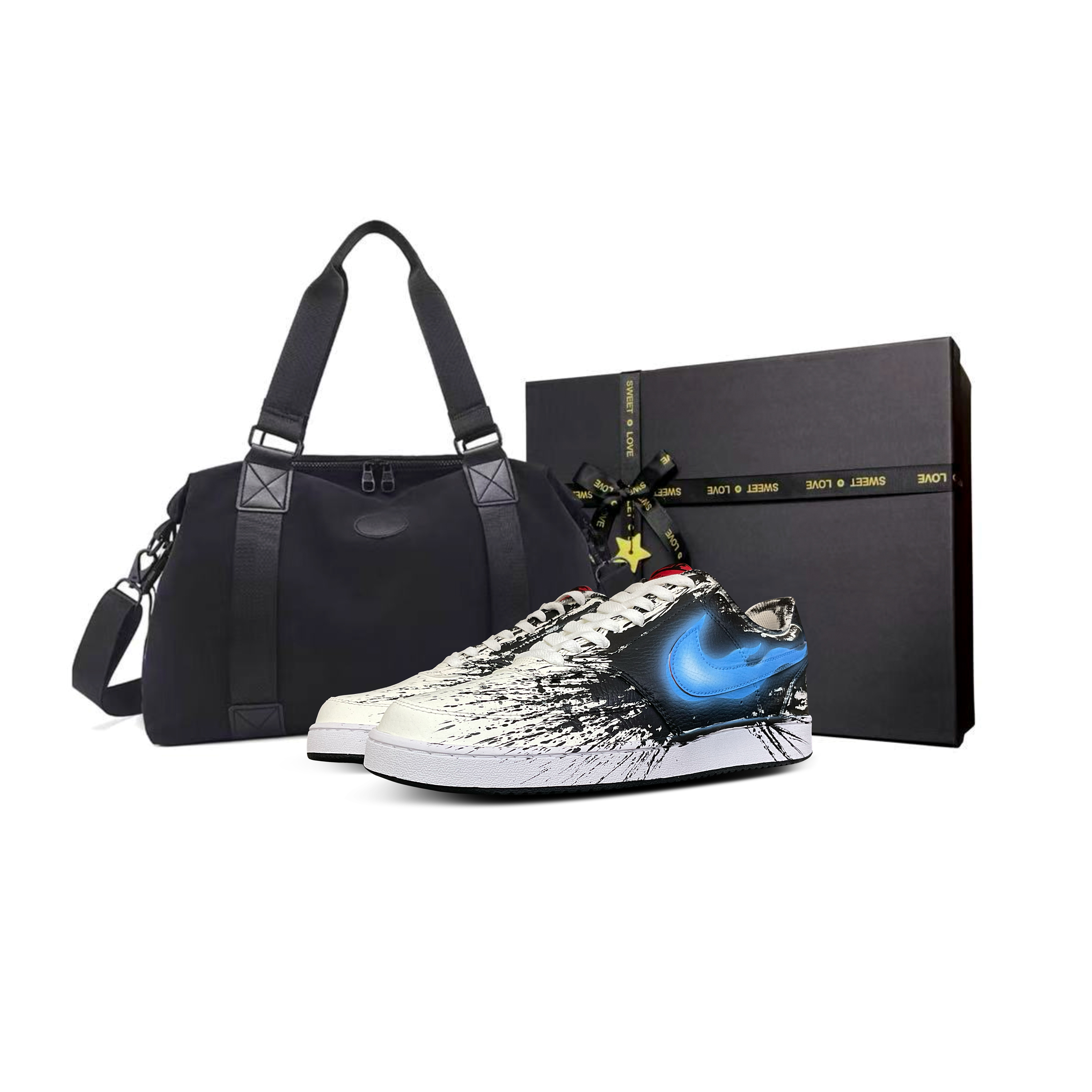 

Nike Кроссовки Court Vision 1 Tower Rabbit с амортизацией, износостойкие, низкие, мужские, для скейтбординга, сине-черные
