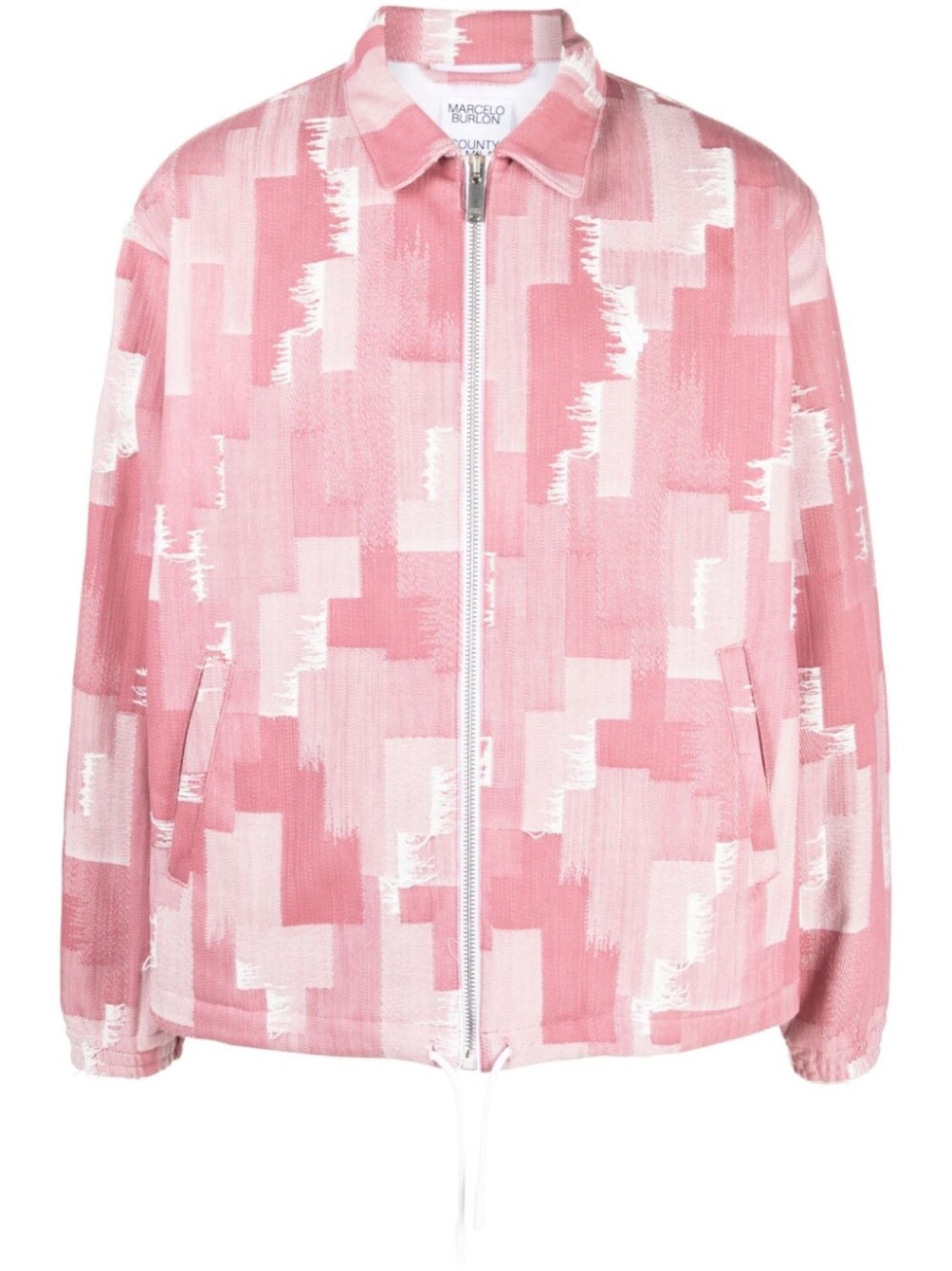 

Marcelo Burlon County of Milan куртка-рубашка с геометричным принтом, розовый