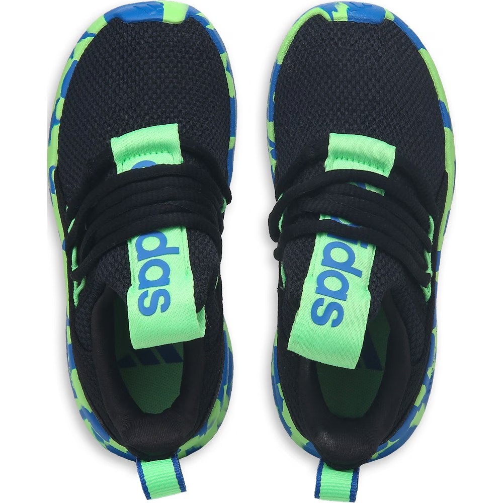 Детские туфли Adidas lite racer adapt 7.0 slip on для маленьких/больших детей, черный/зеленый/синий — фото 4