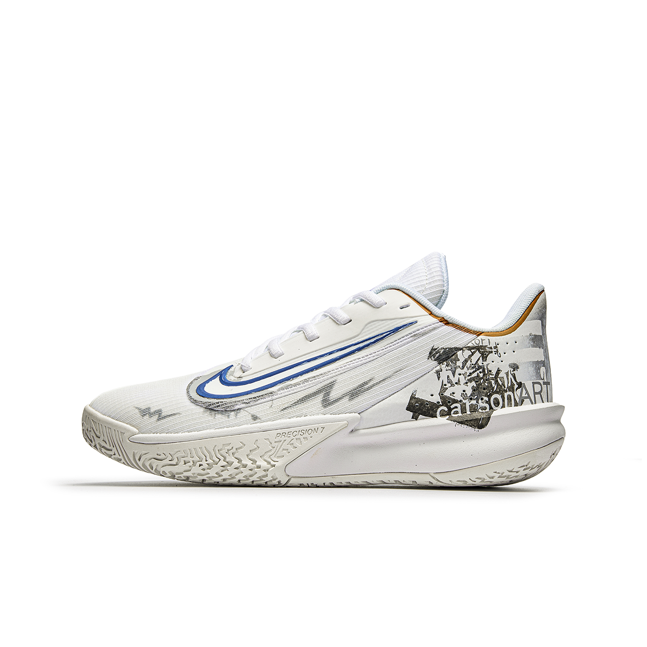 

Nike Баскетбольные кроссовки Precision 7 Lively Island с художественной амортизацией, низкие, мужские, серо-синие