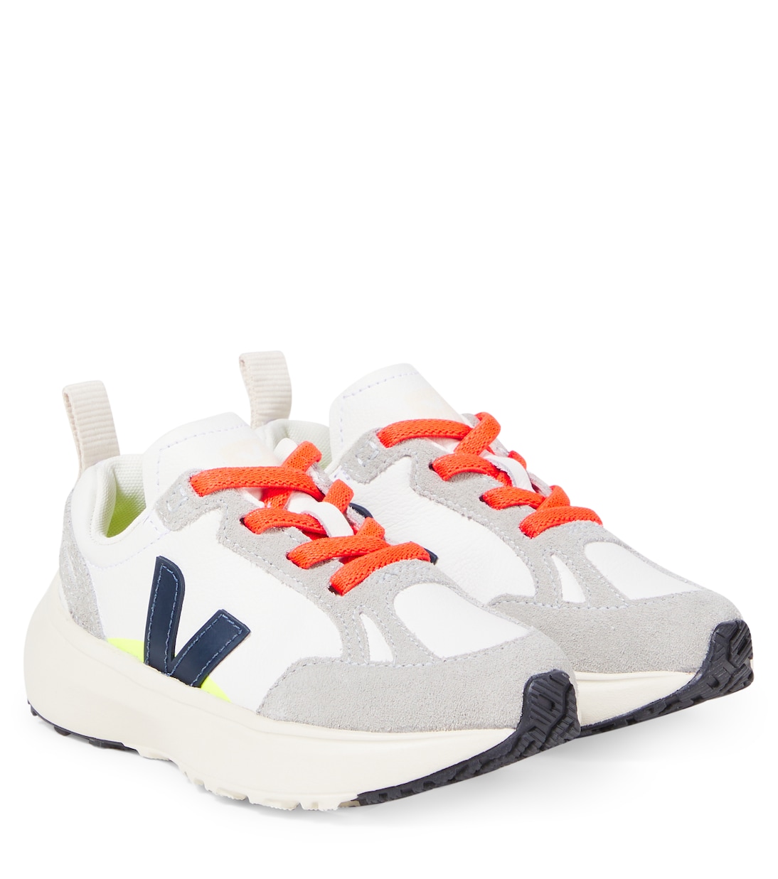 

Кроссовки из кожи с отделкой из замши Canary Veja Kids, White_Nautico