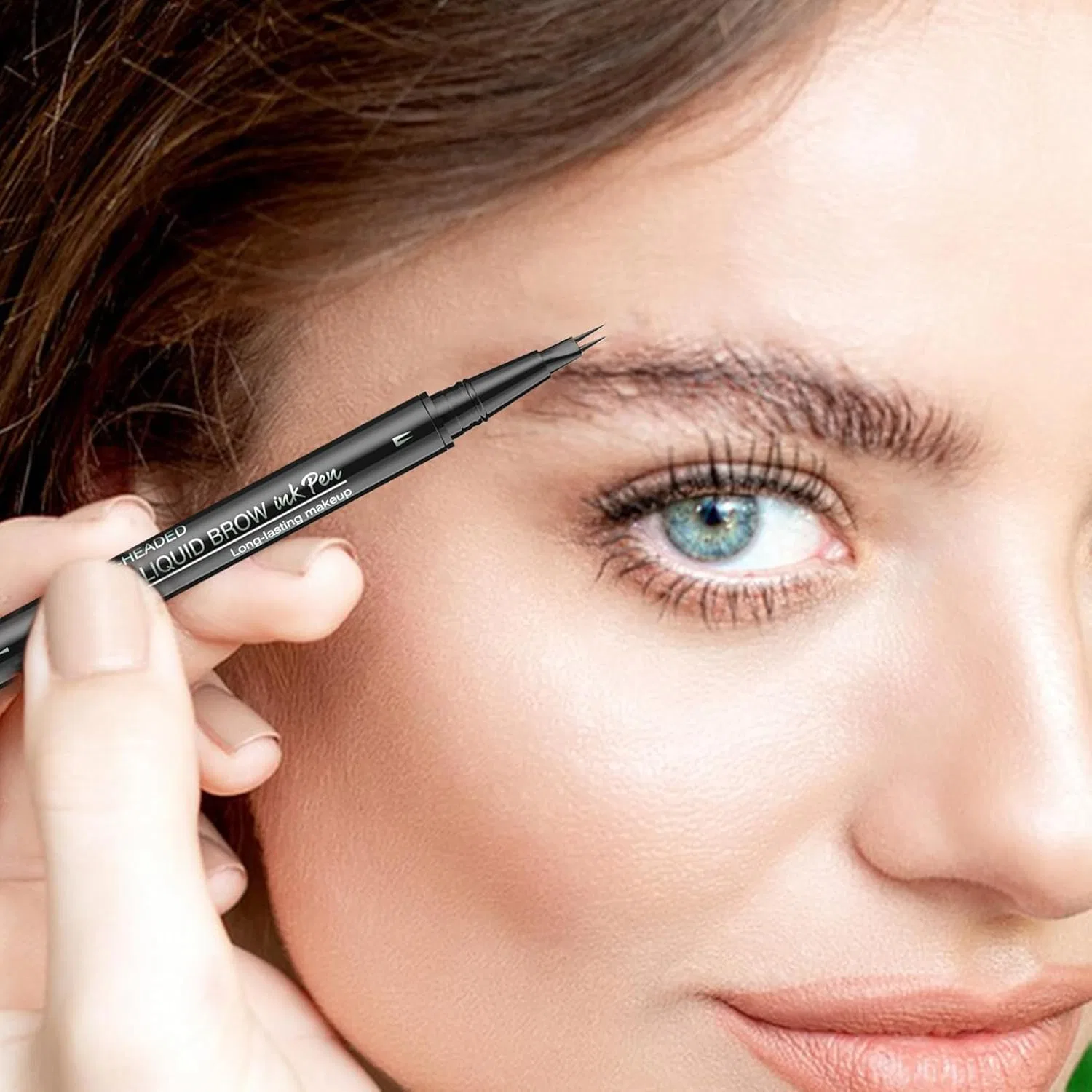 Подводка для бровей Microblading Precision Pen, двухконечная, черный, с кисточкой, Generic — фото 2