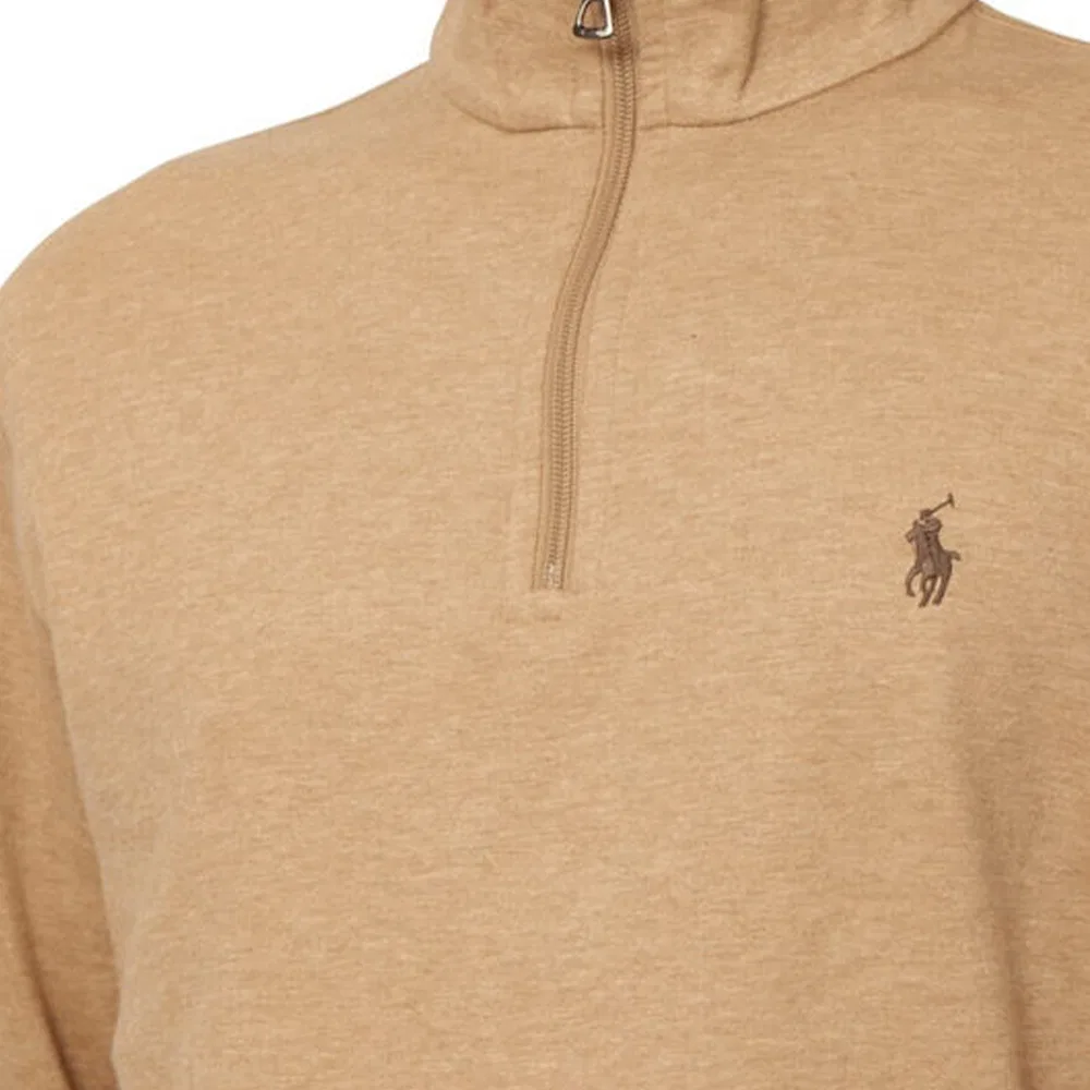 Свитер с вышивкой логотипа и молнией Polo Ralph Lauren коричневый — фото 4