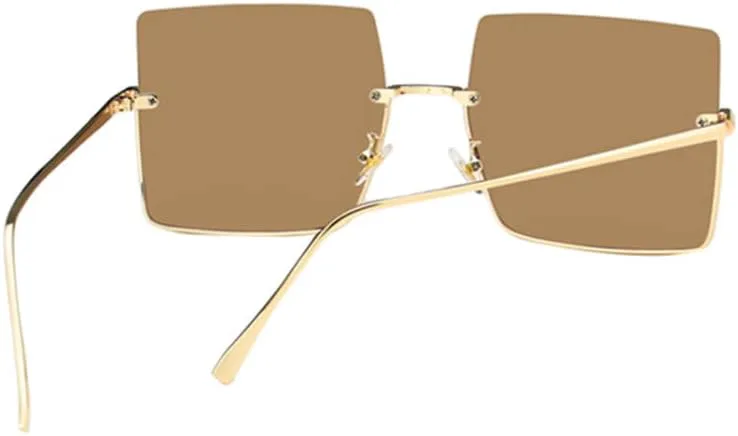 

Солнцезащитные очки без металлической оправы для женщин и мужчин в стиле ретро с большой оправой, солнцезащитные очки с защитой от УФ-излучения UV400 LANGSER, 4