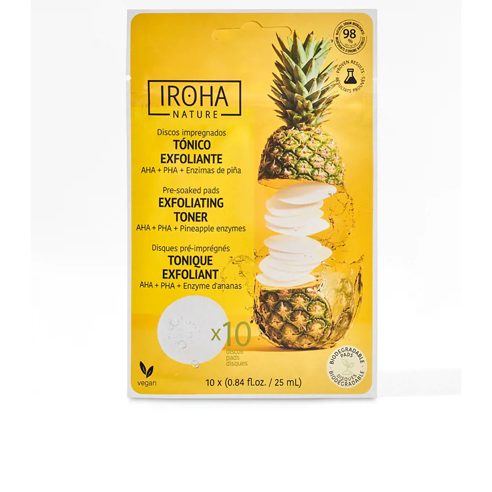 

Тоник для лица Exfoliating toner pre-soaked pads Iroha Nature, 10 шт.