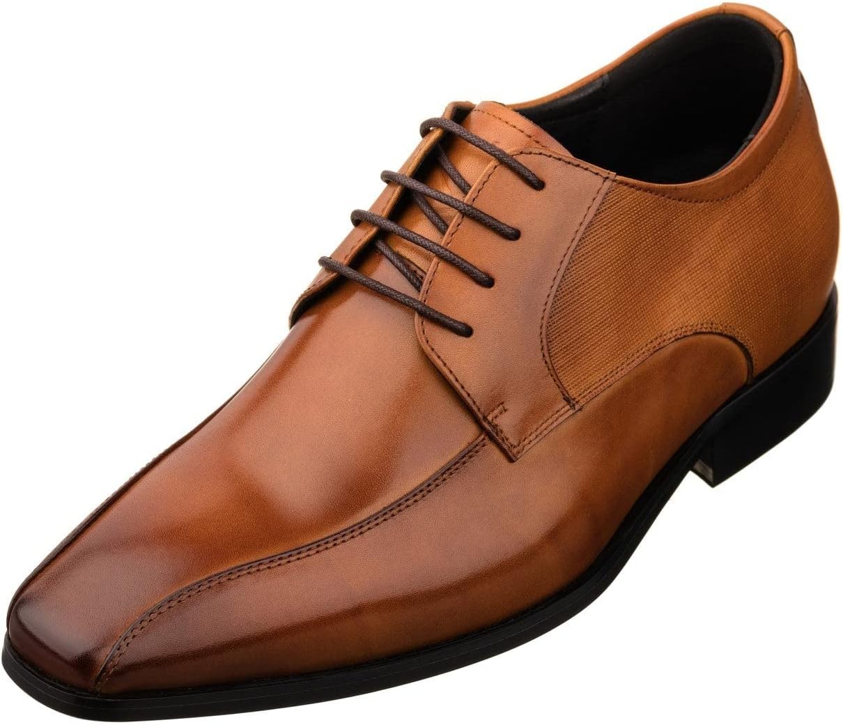 

Мужские невидимые обувные вставки для увеличения роста TOTO - Черные кожаные классические оксфорды на шнуровке - Увеличивают рост на 5,5 см - Модель Y6363 - Размер 11 D(M) US