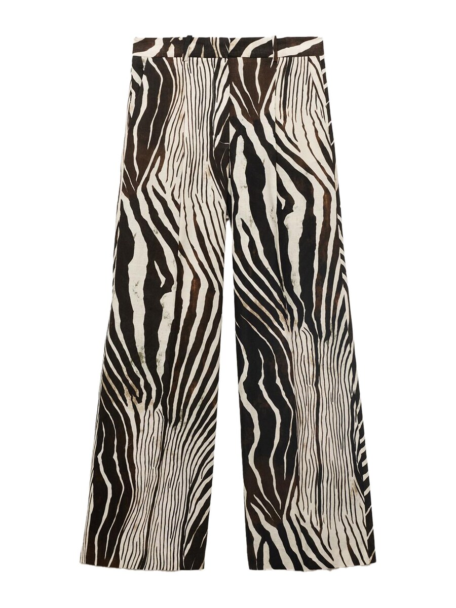 

Широкие брюки со складками спереди MANGO Wild, Brown/Dark brown