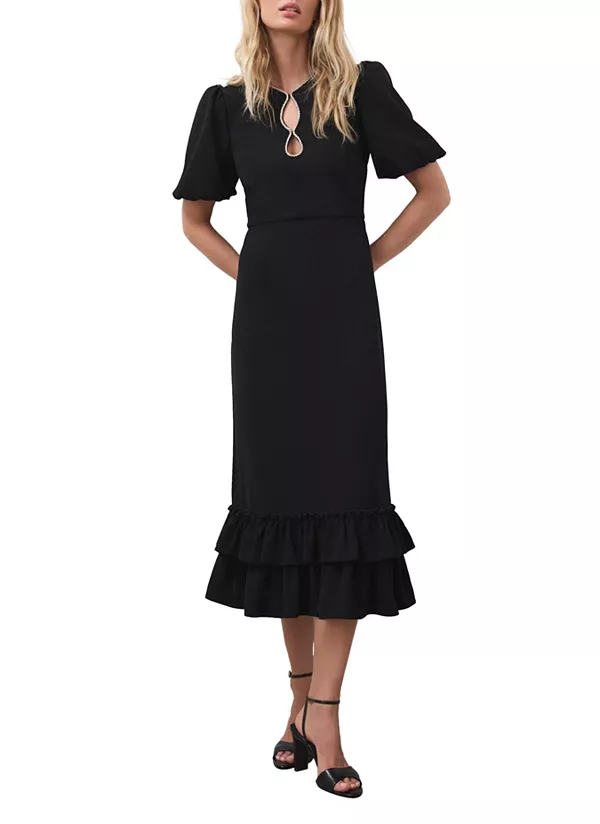 

Женское миди-платье с отделкой стразами Mint Velvet, черный