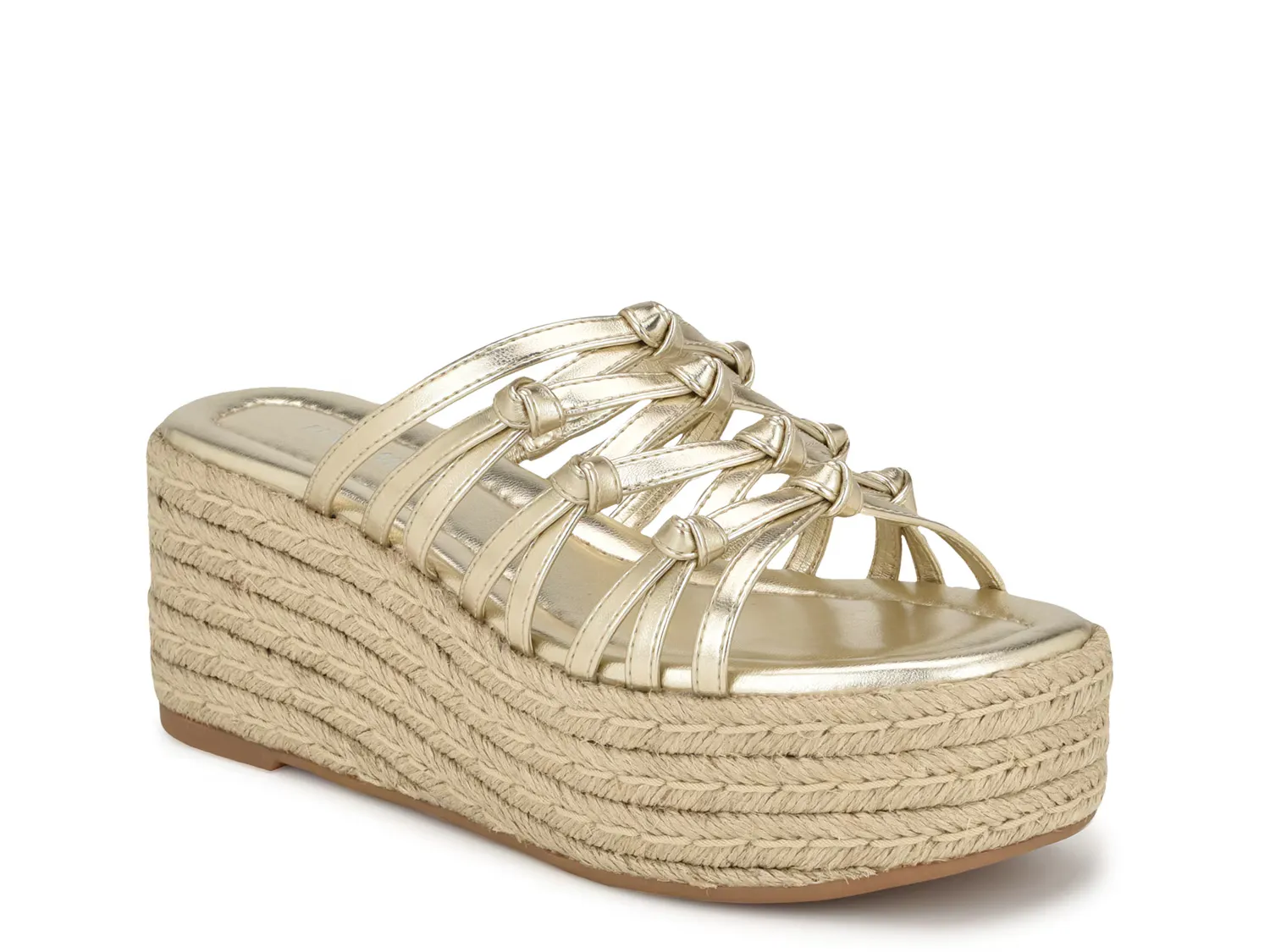 

Сандалии Cristy Wedge Sandal Nine West, золотой/металлик