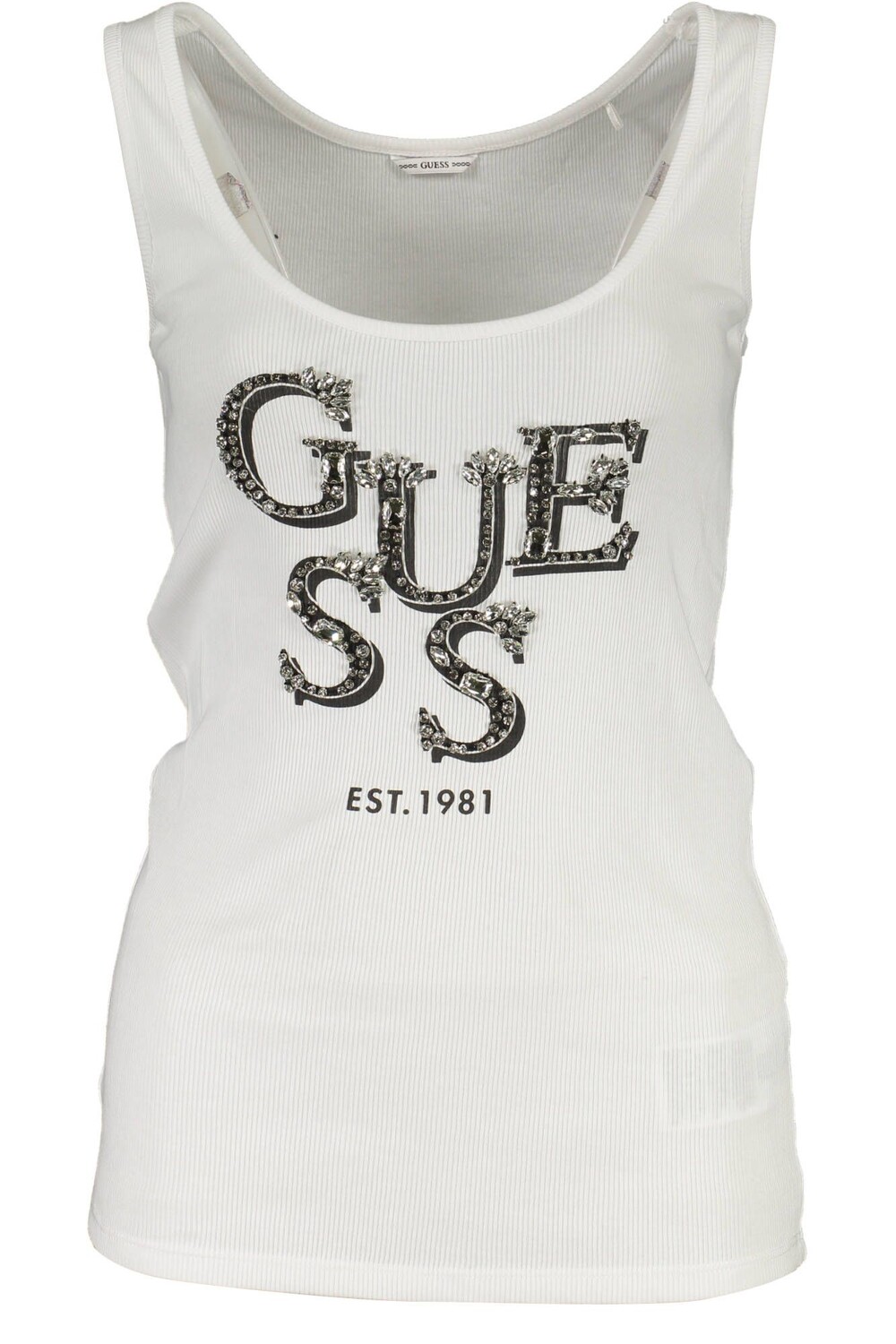 

Белая хлопковая женская майка Guess Shoes