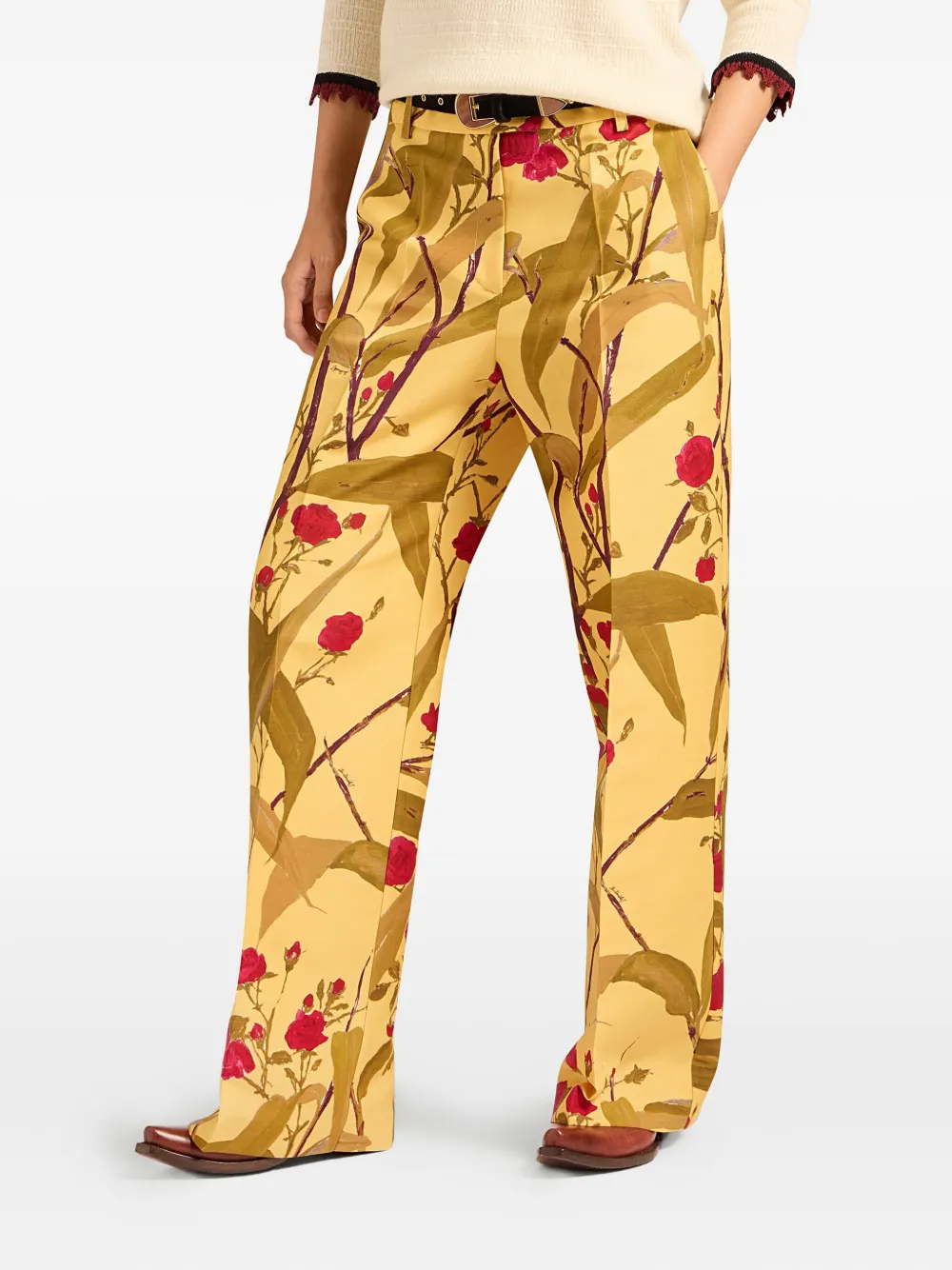 

Брюки Let Loose с цветочным принтом и складками La Doublej, желтый