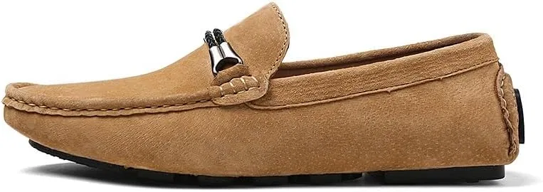 Мужские лоферы из замши на плоской подошве, Khaki PUGHGAETZF — фото 2