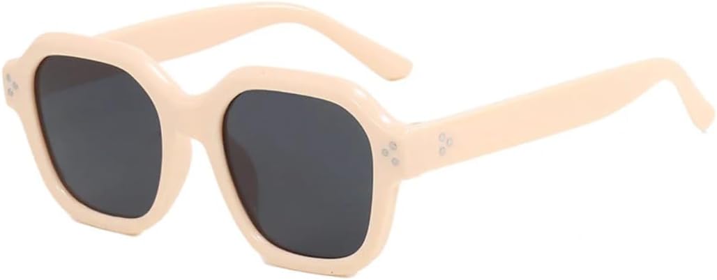 

Солнцезащитные очки с защитой UV400 | Оправа с заклепками, линзы конфетного цвета | Для женщин и мужчин, для занятий спортом на открытом воздухе и вождения DSVIGF, Beige Gray