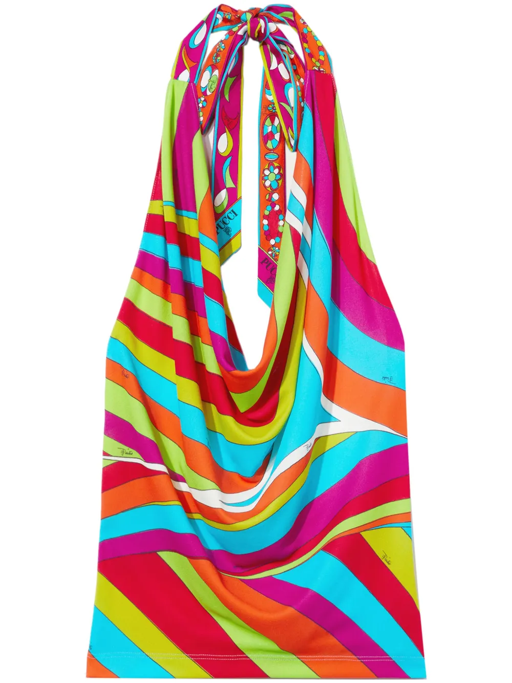 

Топ с вырезом халтер и принтом Iride PUCCI, розовый