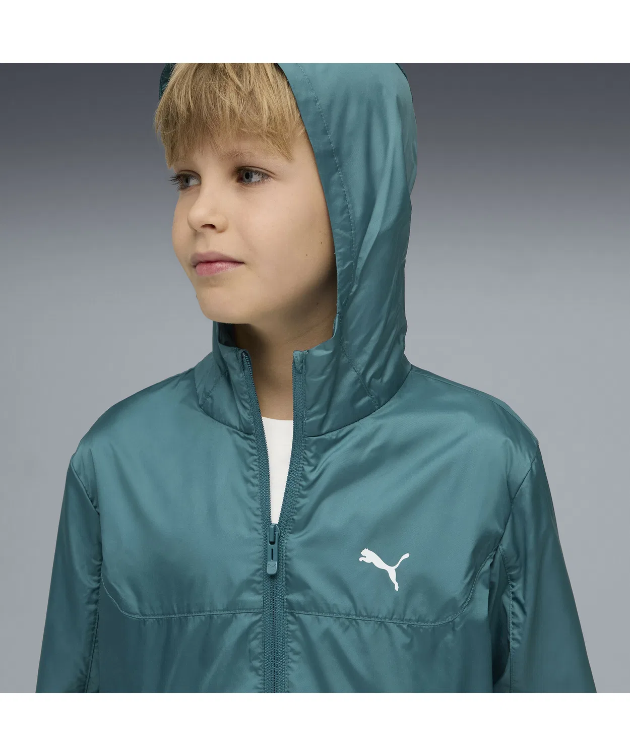 Ветровка детская PUMA ESS Regular Windbreaker, полиэстер, зелёный — фото 2