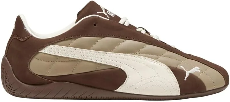 Мужские стеганые кроссовки PUMA Speedcat Plus на шнуровке, коричневые