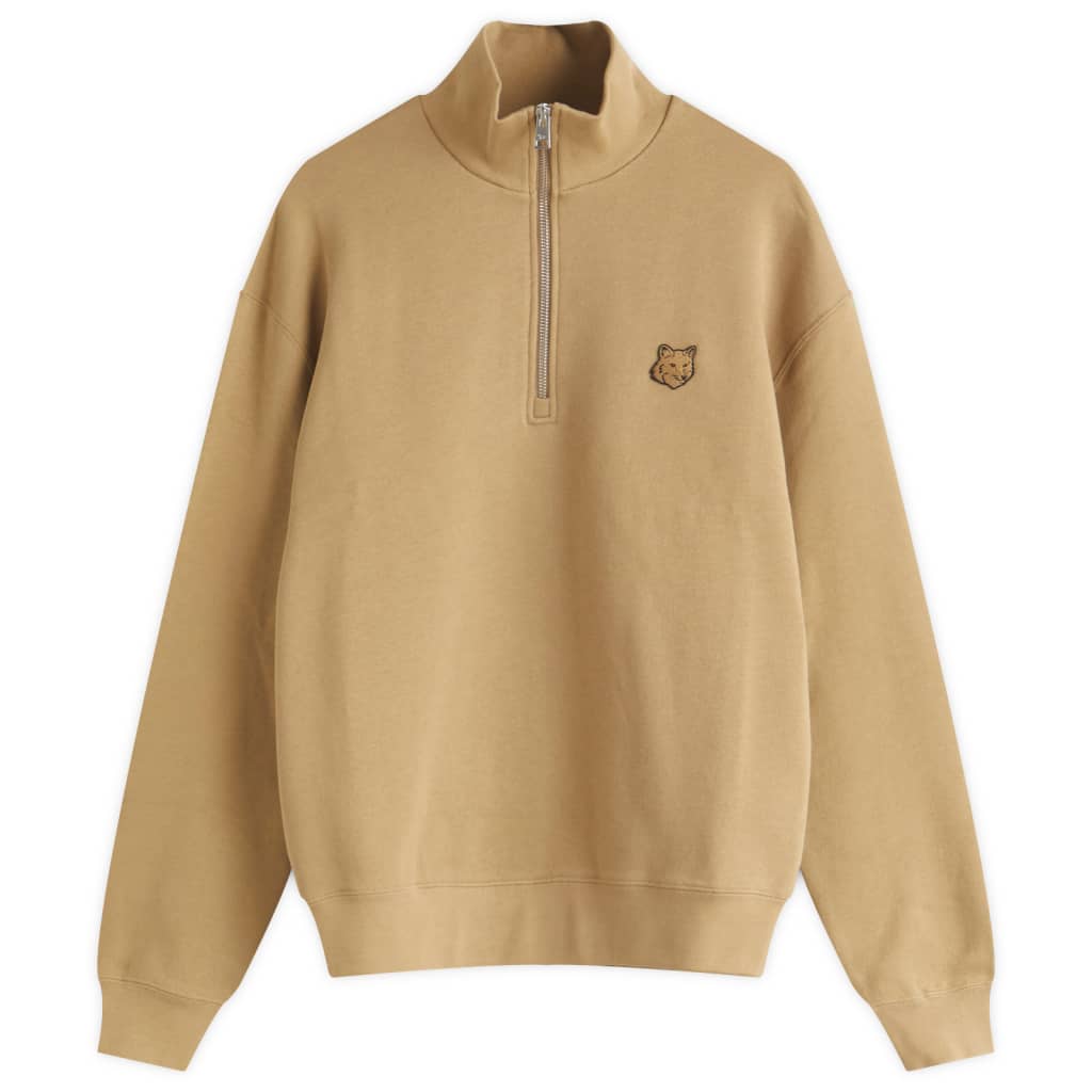 

Майкитсунэ худи на молнии с логотипом лисы Maison Kitsuné, цвет cardamon