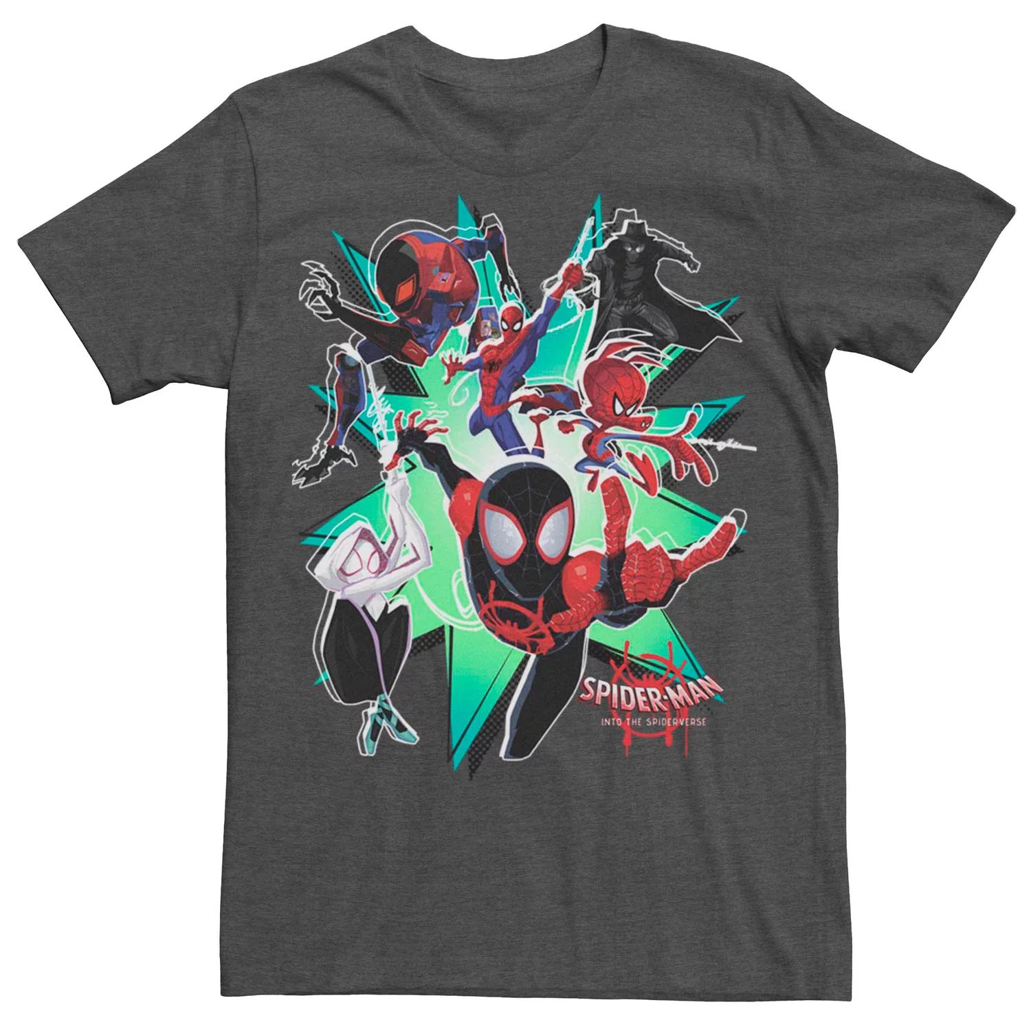 

Мужская футболка Marvel Spider-Man Into The Spiderverse Action Group Shot Licensed Character