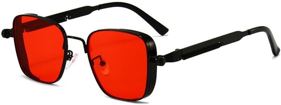 

Солнцезащитные очки в стиле панк с металлической оправой, защита глаз от УФ-излучения 400, ретро-очки, аксессуары для путешествий, украшение для уличных фотосессий HVTVTLA, Red