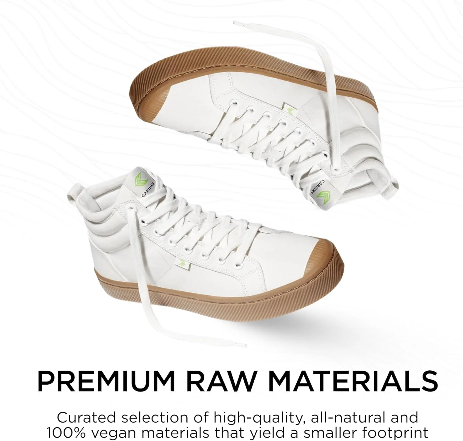 Кроссовки Cariuma OCA High Gum Canvas, удобная мужская обувь, легкая и экологичная, универсальная повседневная обувь со 100% веганской стелькой, резиновая подошва, белый — фото 3