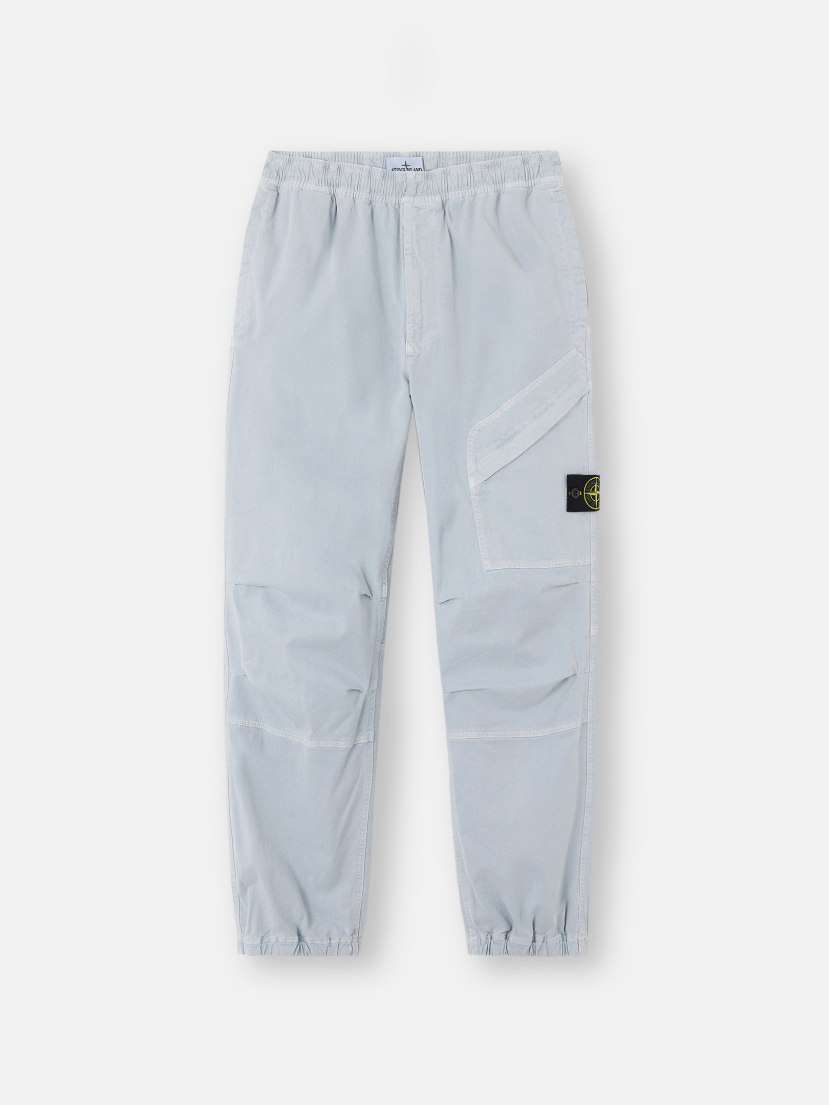 

Свободные спортивные брюки с карманами на кнопках и молнии Stone Island 3100036 STRETCH ORGANIC BROKEN TWILL COTTON 'OLD' EFFECT, небесно-синий