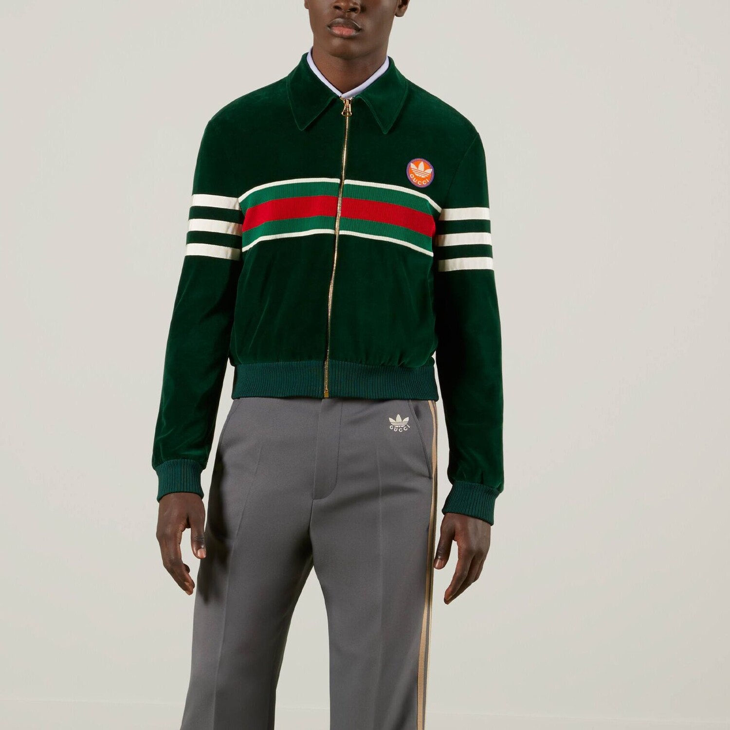 Куртка Adidas X Мужская зеленая Gucci, зеленый — фото 2