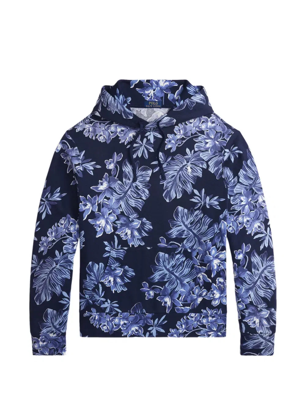 Свитер с капюшоном и цветочным принтом Polo Ralph Lauren, синий